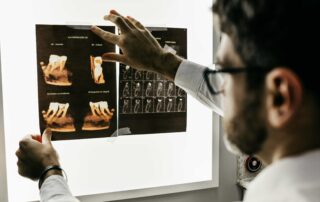 dentist looking at xray